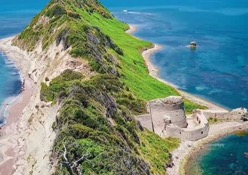 Cape of Rodon cliffside view with Adriatic sea